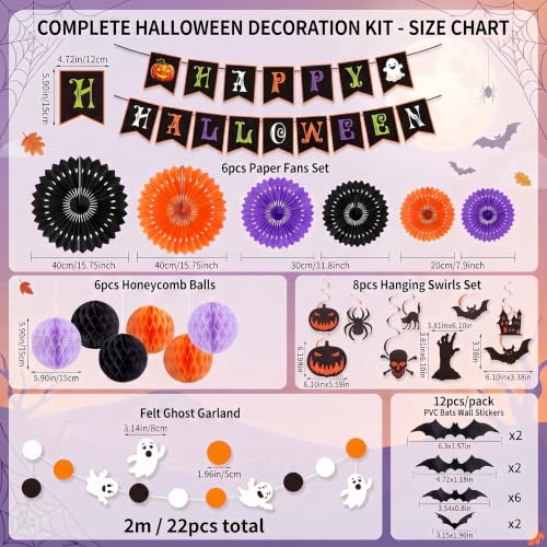 Halloween Party Decorations Set for Trick-or-Treat Indoor Outdoor Decor 39PCS