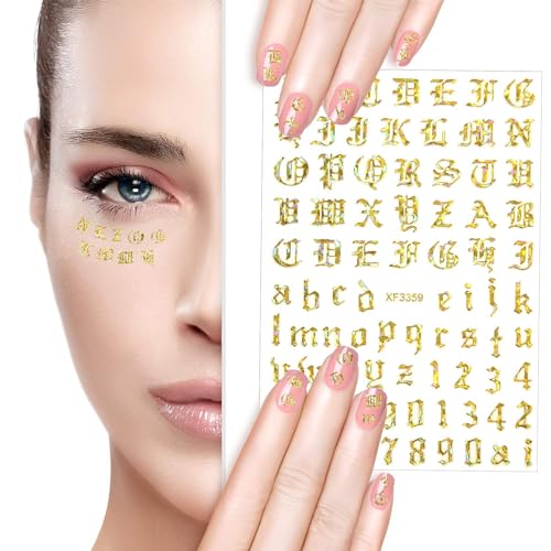 Chic Colors 24 Sheets Old English Nail Sticker Decal for Nail Art DIY