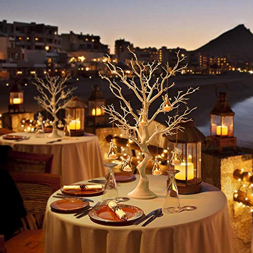 White Artificial Tree Centerpiece for Weddings and Parties - 2.5ft with 10 Branches - Easy Assembly