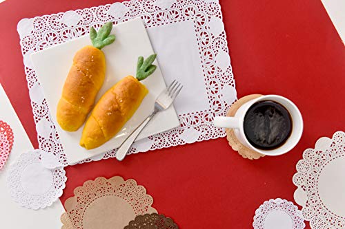 Rectangular Paper Doilies 250 Sheets - Beige, 13.78x17.7 inches, Non-Dust, Elegant Disposable Tableware - Variation of THIS listing