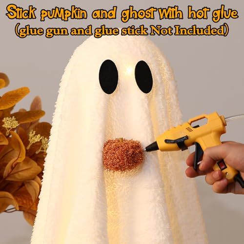 Light-Up Ghost Halloween Decorations - 2 Pack, Tabletop, 20.5-Inch Friendly Spooky Decor