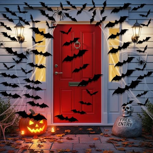 120Pcs Halloween Bat Wall Stickers for Indoor Outdoor Party Decorations