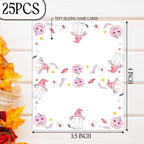 Halloween Place Cards Set - Cute Foldable Table Seating Labels for Parties - Halloween 01
