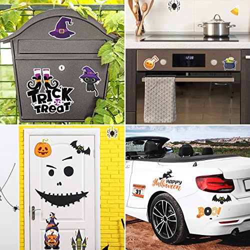 Halloween Refrigerator Magnets 16-Piece Set - Festive Gnome Ghost Pumpkin Decor