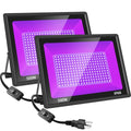 500W Black Light Flood Light - Waterproof UV LED for Neon Parties & Events - 2 Pack