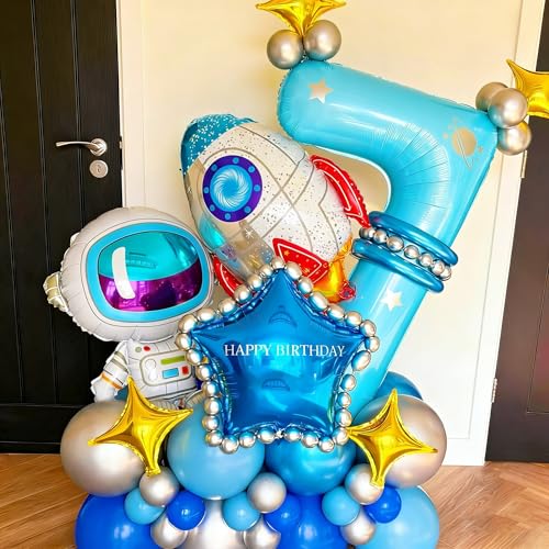 Space Theme Balloon Set 6pcs Rocket Astronaut UFO Foil Party Decorations