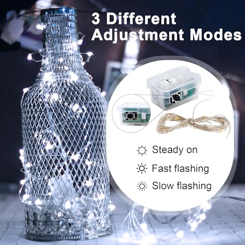 50 Pack White Fairy Lights Battery Operated 7FT Waterproof String Lights with 3 Modes for Wedding Christmas Party Decor - Variation of THIS listing