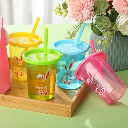 Halloween Cups with Lid and Straw Set - 24 Colorful Reusable Drinkware - Classic Colors