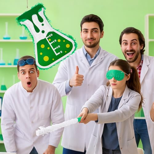 Science Beaker Piñata with Stick and Eye Mask Party Supplies