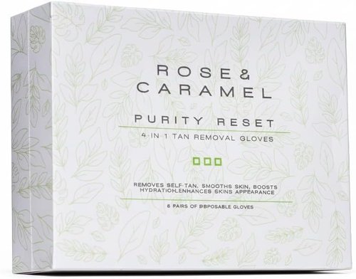 Rose & Caramel Self Tan Remover Gloves - 4-in-1 Formula for Smooth Skin | 6 Pairs