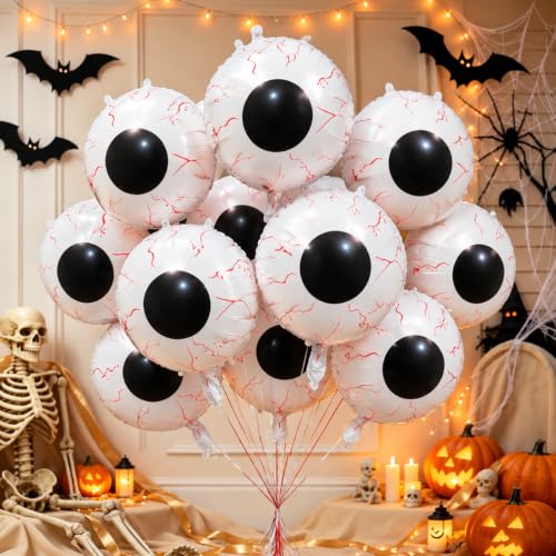 Halloween Eyeball Balloons Set - 40 Latex 18 Inch Party Decor Kit