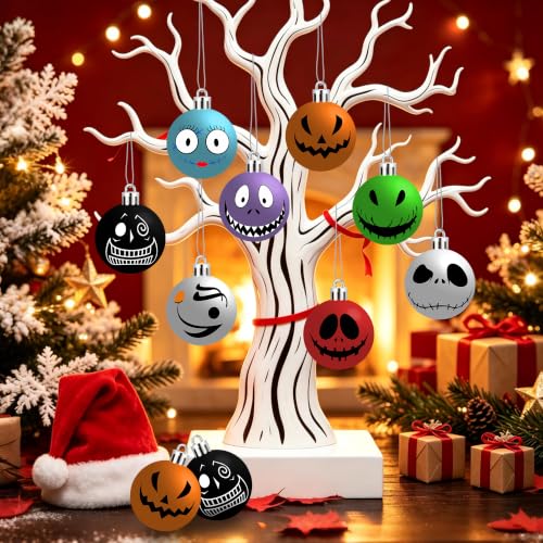 Halloween Ornaments 16 Pack Spooky Cute Plastic Tree Decorations Jack Sally Indoor Outdoor