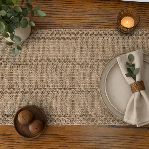 Farmhouse Linen Woven Table Runner 12x72 Inch - Artoid Mode