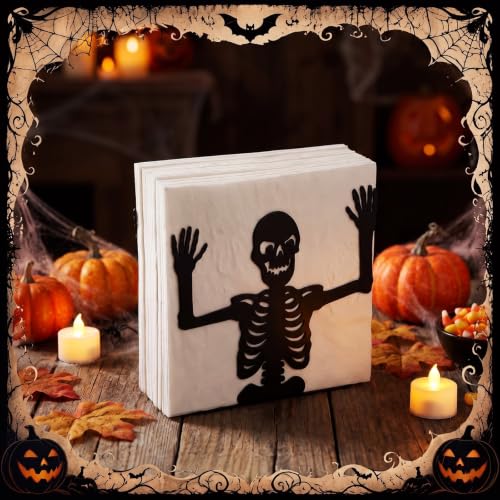 Halloween Skeleton Metal Napkin Holder Gothic Table Decor - Variation of Skeleton