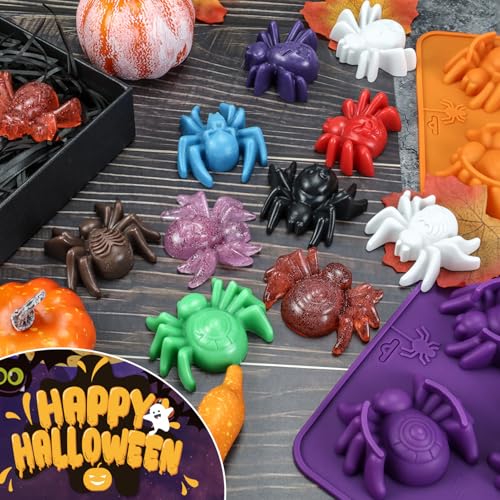 Spider Silicone Mold 8.9 x 6.54 Inches - Halloween Spider Shape Chocolate & Jelly Mold - 2 Pack