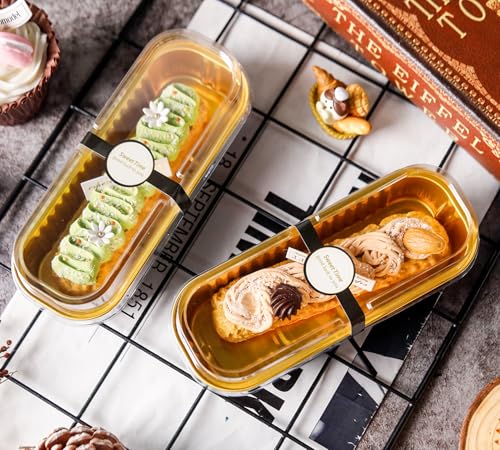 Halloween Mini Cake Pans with Lids & Spoons - Black Gold, 6.8oz, 100 Pack