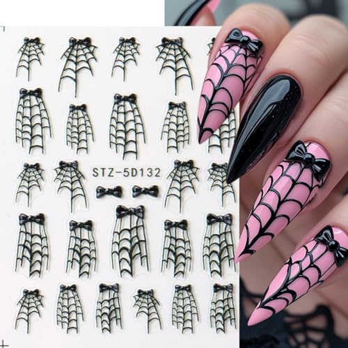 Halloween Nail Art Stickers Decals | 8 Sheets Bat Spider Web Blood Drop Design - Variation 731