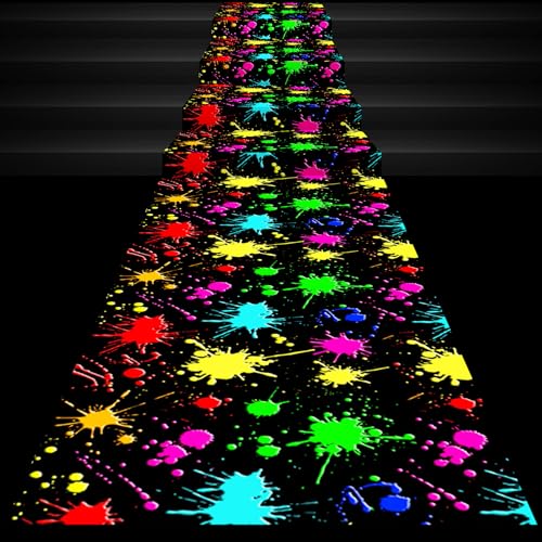 Halloween Glow in The Dark Neon Floor Carpet Splash Ink - 138x59 Inches