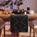 Black Farmhouse Cotton Woven Table Runner 12x60 Inch for Fall Halloween Holiday Dining