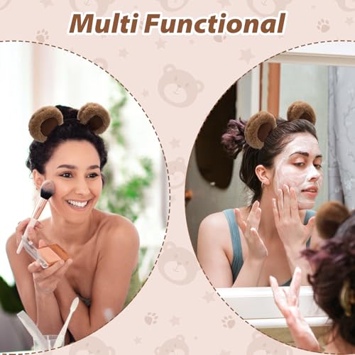 Dark Brown Bear Ears Headband with Movable Plush Ears - Cosplay Costume Accessory