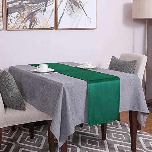 Emerald Green Velvet Table Runner 14x51 Inch - Decorative Dining Accessory