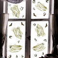 Halloween Window Clings Set - Ghost and Bat Stickers for Glass Decor - Reusable & Waterproof
