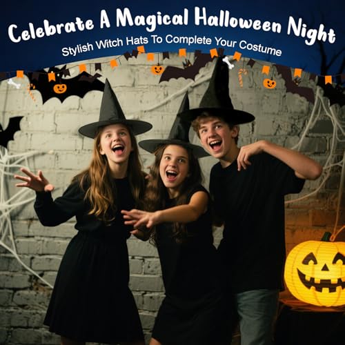 Halloween Witch Hats - Black Hanging Porch Decor for Halloween