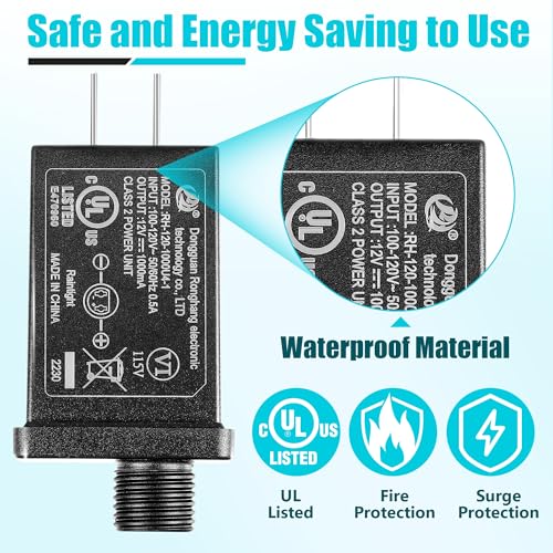 4 Pack 12V 1A Replacement Inflatable Yard Power Adapter - Class 2 Waterproof