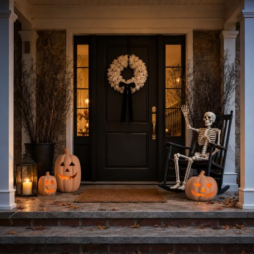 Small Terracotta Pumpkin Halloween Decor - 7.5 Inch Jack O Lantern, Handcrafted Fall Table Accent - Variation of THIS listing