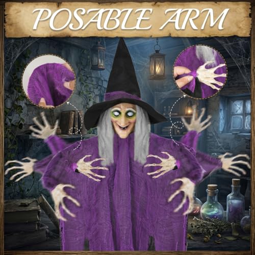 Halloween Hanging Witch Decorations - Set of 3, 59 Inches Outdoor Decor