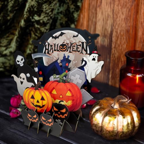 3D Halloween Pop-Up Greeting Card with Envelope & Blank Note