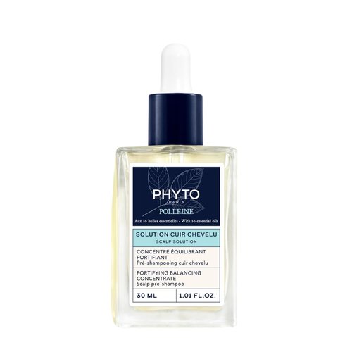PHYTO POLLEINE Fortifying Balancing Concentrate - 100% Plant-Based Pre-Shampoo Scalp Treatment with 10 Essential Oils - Cleanses & Revitalizes All Scalp Types - 1.01 fl oz