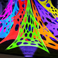 Glow in the Dark Spider Web Halloween Decorations Outdoor 1800 Sqft with Black Light & Ground Nails