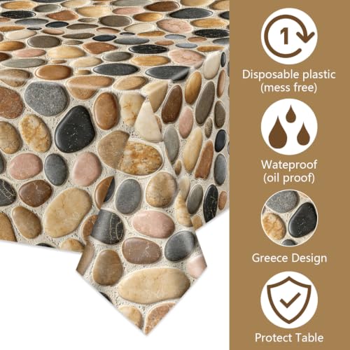 Stone Rock Party Tablecloth Set - Medieval Halloween Birthday Decorations
