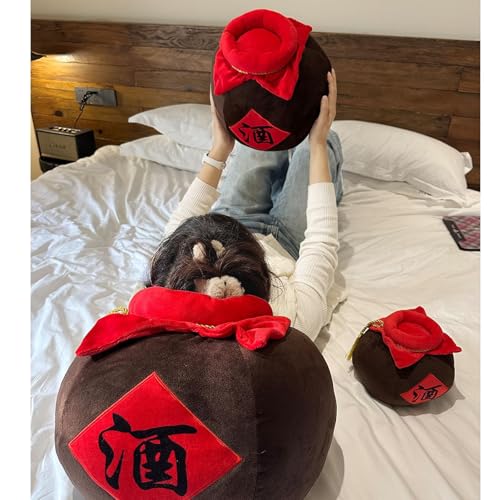 9.5 Inch Wine Jar Plush Pillow - Cute Wine Urn Shape Sofa & Home Decor