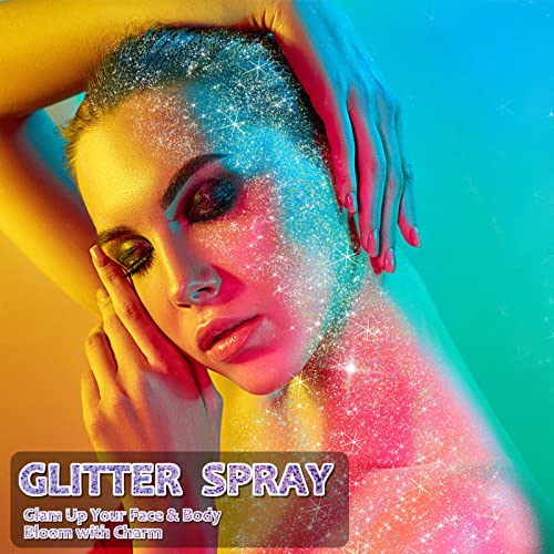 Gold Body Glitter Spray with Refill Bottle - Hair & Body Sparkle Set