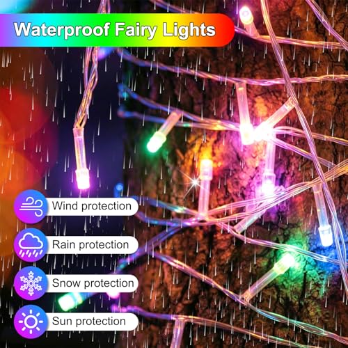 66FT 200 LED Multicolor Christmas String Lights Connectable Outdoor Indoor with Timer & 8 Modes