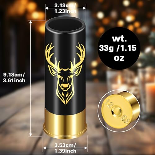 Black Deer Head Shot Glass Set of 4 with Christmas Gift Box - Rustic Wildlife Liquor Cups