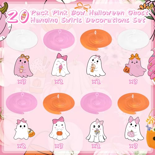 Halloween Ghost & Bows Hanging Decorations - Party Swirls & Ornaments