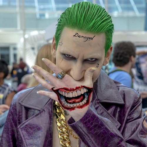 Joker HQ Temporary Tattoos Set - 6 Sheets Halloween Cosplay Body Art
