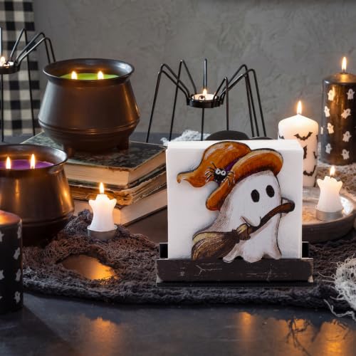 Halloween Ghost Wooden Napkin Holder - Rustic Farmhouse Table Decor - Variation: Ghost