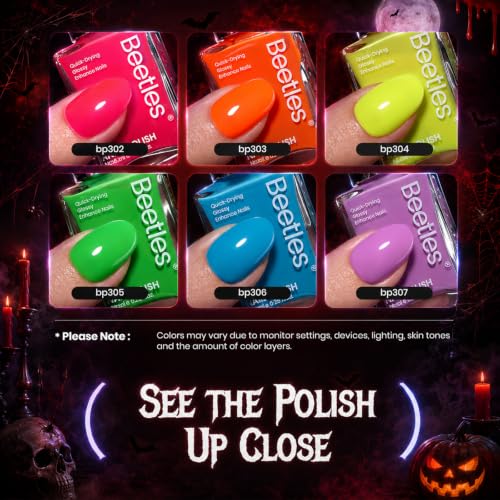 Beetles Neon Party Nail Polish Set - Quick Dry, Vibrant Neon Colors