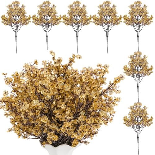 Artificial Golden Baby's Breath Flowers - 21 Stems Fall Wedding & Decor
