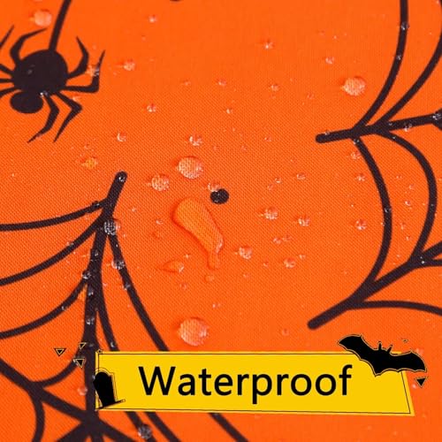 Orange Rectangular Halloween Tablecloth 60 x 102 Inch Waterproof Washable Decor