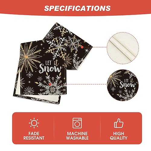 Snowflake Winter Table Runner 13x90 Inch Black - Home Decor