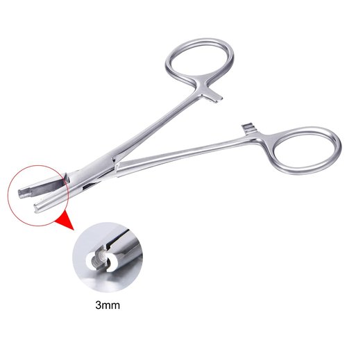 QWALIT Piercing Ball Removal Tool Stainless Steel Dermal Anchor Forceps for Dermal Tops Remove or Screw on Ball Pliers for 3mm 16g Nose Septum Earrings Lip Ring Labret Jewelry Changing Tool Pliers