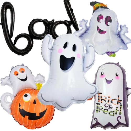 Halloween Foil Balloon Set with Ghost and Pumpkin - White Ghost Variation