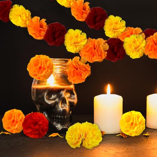 150pcs Artificial Marigold Flower Heads Bulk for Diy Wreath Garland Decorations