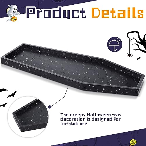 Halloween Charcuterie Board Coffin Tray - Large Wooden Gothic Serving Platter - Black, Basic Style
