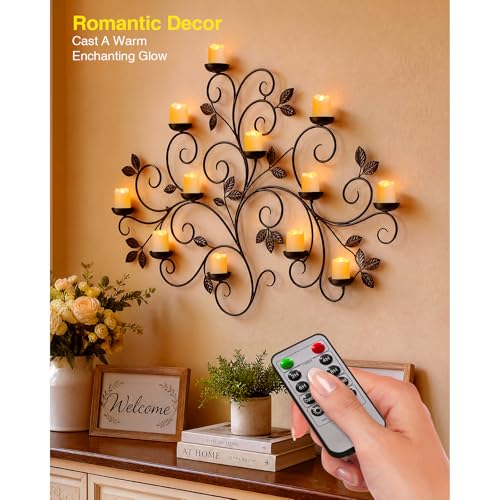 Rechargeable Flameless Votive Candles with Remote & Timer - 12 Pack